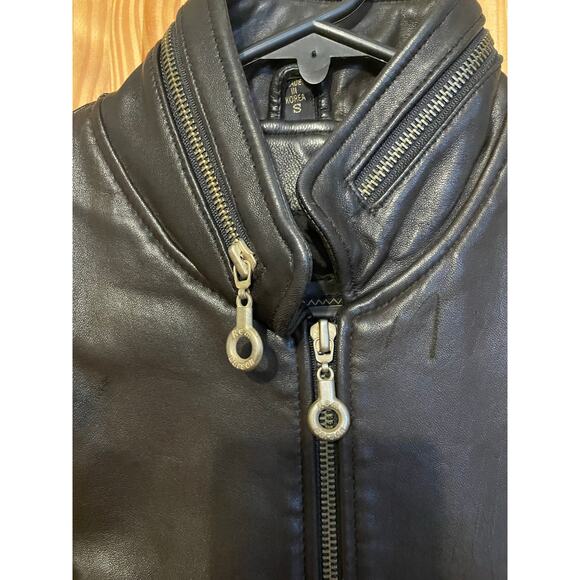 Vintage Rem Garson The Second Skin Black Leather Moto Vest Women’s S - Picture 3 of 7